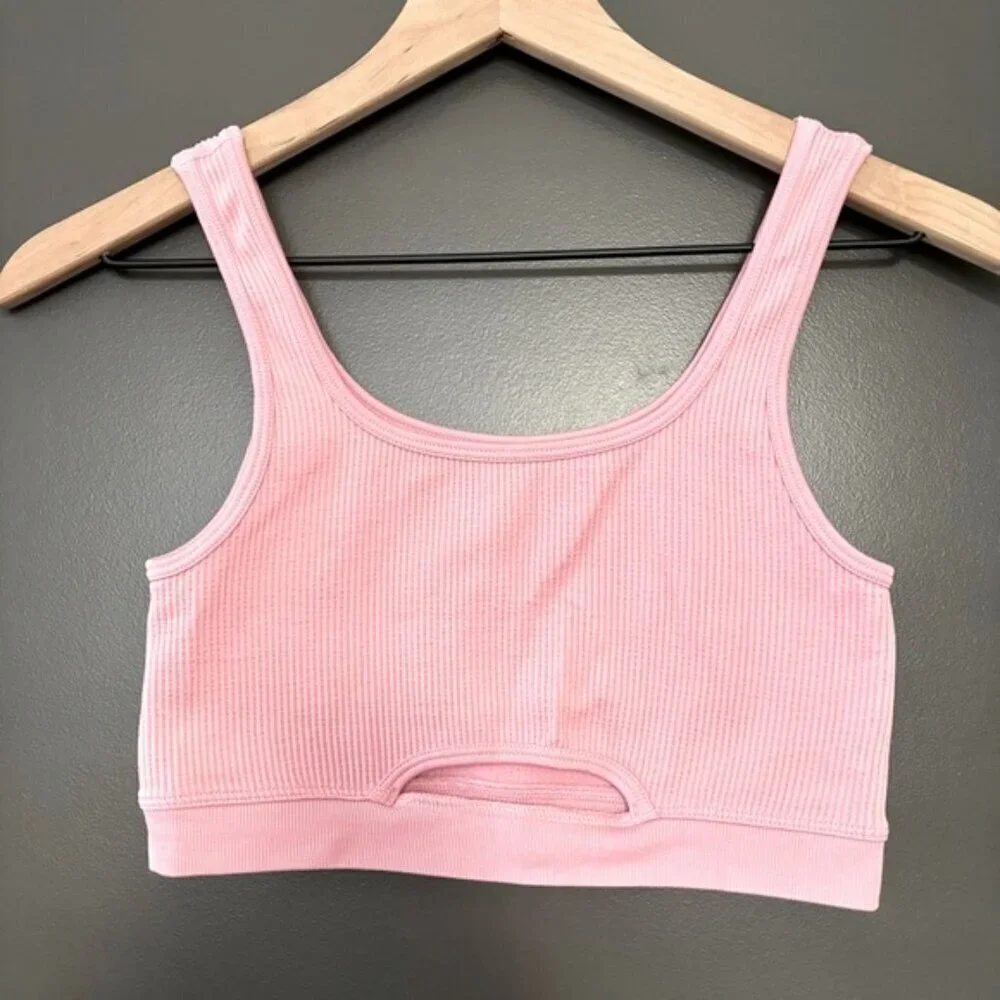 Aéropostale Seriously Soft Seamless Baby Pink Keyhole Bralette Size S